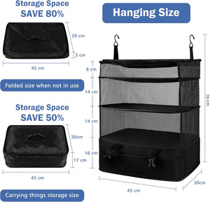 大容量便携式悬挂旅行货架时尚立方体收纳袋行李箱悬挂功能包装 - Product Image 2
