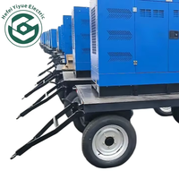 Générateur diesel sur remorque 300 kW personnalisé en usine, ATS, 1800 tr/min, avec capot étanche, mobile, pour usage extérieur et construction