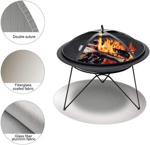 Outdoor Camping Fireproof Fiberglass <strong>Fire</strong> Pit <strong>Mat</strong> Square Silicone Coated Non-Stick Heat Resistant Ember <strong>Mat</strong> for Grass Lawn - Product Image 6