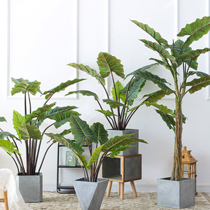 Plante artificielle en pot Taro Arc-en-ciel Dream Castle, décoration intérieure, verdure pour la maison et l'hôtel - Product Image 1