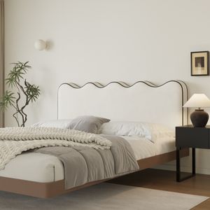 Yisi Minimaliste Crème Cuir <span class=keywords><strong>Bois</strong></span> Cadre Lits Rembourrés Doux Princesse Lits Queen King Cadre Taille Lit <span class=keywords><strong>Suspendu</strong></span> - Product Image 2