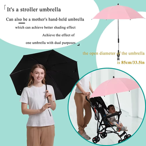 Parasol <span class=keywords><strong>Universal</strong></span> para Cochecitos y Buggies, Protección Solar, Paraguas para Cochecito de Bebé, 360 °, Ajustable, Exterior, Impermeable - Product Image 6