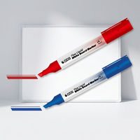 Marqueur effaçable à sec pour tableau blanc, encre liquide à flux direct, couleurs noir, rouge, bleu, faible odeur, pour bureau et école