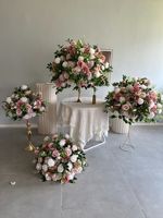 Porte-bougie en forme de boule de rose verte en soie de 80 cm, décoration pour mariage, Noël et Nouvel An