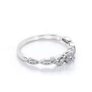 แหวนทอง 14K ชุบทองสำหรับผู้หญิง ประดับด้วยมอยส์ซาไนต์ธรรมชาติขนาดเล็ก 1 กะรัต 3 กะรัต แหวนหมั้น แหวนแต่งงาน เครื่องประดับอัญมณี - Product Image 3