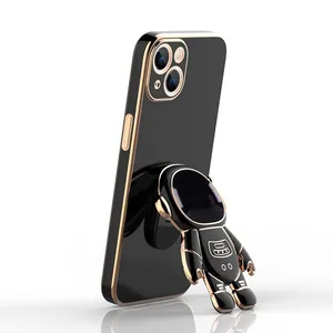 Electroplated Plating Back Cover Astronaut Holder Stand Soft Casing 3D for Honor X9A X8A X7A Huawei Nova Y90 Y70 Y61 Phone Cases