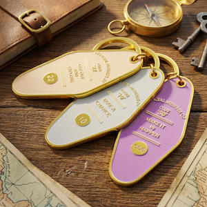 Promotional Metal Zinc Alloy Customized Metal <b>Retro</b> Hotel Key chain Hotel Room Fashion Advertising <b>Gift</b> Keyboard - Product Image 3