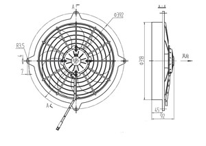 Конденсаторный вентилятор 12 дюймов 12 В/24 В для автобуса, кондиционера сокола 45, модель 2007-2009, гарантия 13 месяцев, черная Замена - Product Image 4