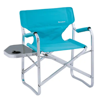 Chaise de réalisateur portable en aluminium robuste pour l'extérieur, pliable, avec table latérale