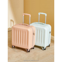 Valise de voyage portable en ABS rigide à 4 roues, 18 pouces, pour maternité, avec chariot intégré