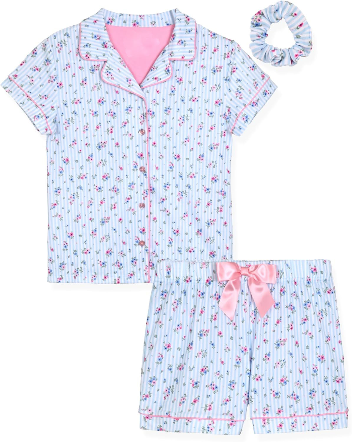 Blue Floral Pinstripe-hacci