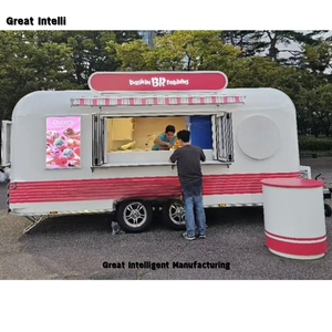 รถลากสแตนเลสสำหรับสุนัขและกาแฟตู้ขายอาหารเคลื่อนที่สำหรับชิปใช้กลางแจ้ง - Product Image 1