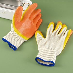 Coated <b>Glove</b> Custom Palm Protection Working Rubber Hand Double Latex Poly Cotton 10 Gauge Personal Care Yellow Comfortable ANMAY - Product Image 6