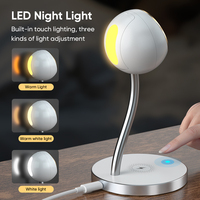 Support de chargeur rapide sans fil multifonction 15W Station de chargeur sans fil 3 en 1 avec lampe LED