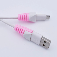 Vente en gros de câbles de données USB pour téléphone portable Android 2 en 1, couleur bonbon, avec étui de protection pour iPhone 15 Pro 17 Pro Max