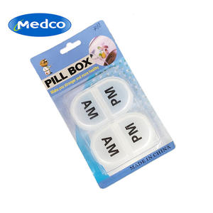 Mini boîte à pilules transparente AM/PM, étui de rangement portable pour médicaments, distributeur de pilules à couvercle rabattable pour les voyages - Product Image 4