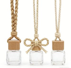 Bouteille diffuseur de parfum vide en verre carré de 5 ml, 8 ml, 10 ml avec logo personnalisé, mini flacon suspendu à vis pour voitures - Product Image 1