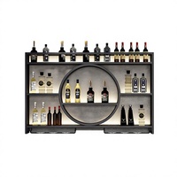 Porte-vin mural en fer forgé de style nordique, étagère de rangement pour bar et restaurant, décoration intérieure, présentoir à vin rouge