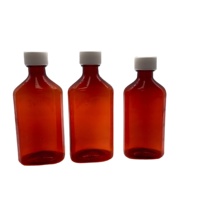 1oz 2oz 3oz 4oz RX PET ambre bouteille de sirop contre la toux bouteille de médecine liquide orale bouteilles en plastique