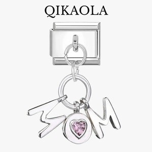 1 ud. Dijes Colgantes de Corazón de Zirconia <span class=keywords><strong>para</strong></span> Mamá, Compatibles con Pulseras de Acero Inoxidable de 9mm, <span class=keywords><strong>para</strong></span> Fabricación de Joyería DIY, el Mejor Regalo <span class=keywords><strong>para</strong></span> el Día de la Madre, Venta al por Mayor - Product Image 2