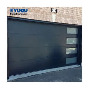 YUOU Usine Personnalisé Villa Maison Design Moderne Porte Extérieure En Aluminium Étanche Verre Porte De Garage