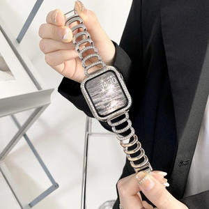 Di lusso in acciaio inox metallizzato cinturino in diamante per Iwatch serie 7 8 <span class=keywords><strong>Band</strong></span> per Iwatch 38 40 41 42 44 45MM braccialetto - Product Image 3