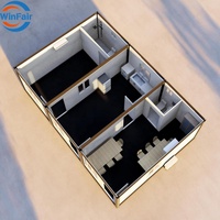 WinFair Maison conteneur préfabriquée démontable de 20 pieds à panneaux sandwich, Villas modernes pour dortoir, bureau, camp / bureau minier
