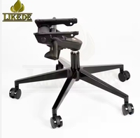 Base de chaise de bureau en alliage d'aluminium noir brillant avec revêtement en poudre, mécanisme de réclinaison rotatif réglable en hauteur, cinq étoiles – Ventes Flash