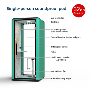 컴퓨터 책상 작업 포드가있는 실내 개인 사무실 회의 부스 개인 작업용 방음 1 인 - Product Image 2
