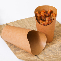 Boîte de restauration rapide jetable pour KFC à emporter emballage en papier kraft imprimé de logo personnalisé frites salades de poulet frit Vente en gros