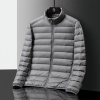 Nouvelle veste en duvet légère et décontractée pour hommes et femmes, col montant, duvet de canard respirant, fermeture éclair, grande taille