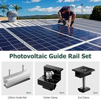 Kit de fixation solaire premium résistant aux intempéries pour toiture, avec pince de module 30-35 mm, rail de base en aluminium et ensemble de fixation pour panneau PV