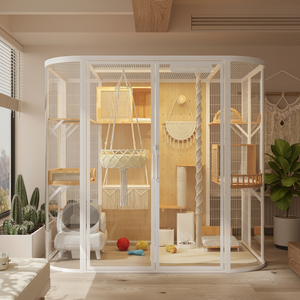 Meubles pour animaux de compagnie en gros directement de <span class=keywords><strong>l</strong></span>'usine, cage en bois massif pour chat, grande maison pour chat, aire de jeux pour chat d'intérieur et d'extérieur, fournitures pour animaleries - Product Image 2