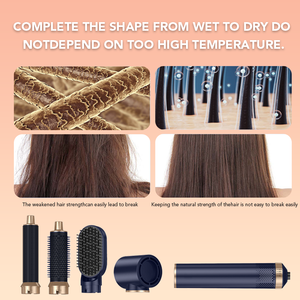 Voluminizador de Cabello Húmedo a Seco 5 en 1, Rizador Multifuncional con Iones Negativos, Secado Rápido, Cepillo de Peinado Profesional - Product Image 4
