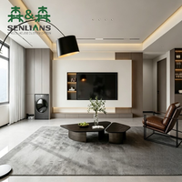 Support TV LED en bois moderne, personnalisable, écologique et réglable avec rangement pour chambre d'hôtel, salon - Convient aux téléviseurs de 65 pouces