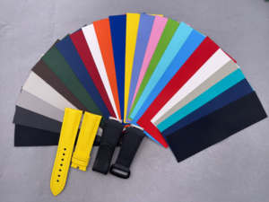 Rich Men's <b>Velcro</b> Fluorocarbon Rubber Watch <b>Strap</b> Titanium Metal Connector Available in Various Colors for Watch <b>Straps</b> - Product Image 6