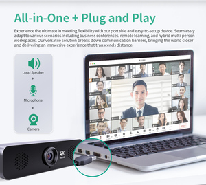 Caméra tout-en-un 4K Ultra HD avec zoom optique <span class=keywords><strong>3x</strong></span> et capture sonore omnidirectionnelle pour les réunions en ligne ou la diffusion en direct - Product Image 6
