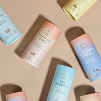 Crème déodorante solide en papier biodégradable contenant l'emballage cosmétique tubes déodorants ronds en carton kraft