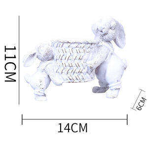 Decorazioni Pasquali all'Ingrosso, Coniglietti in Resina, Regalo per <span class=keywords><strong>Bambini</strong></span>, Decorazione per Casa e Feste, Coniglietto con Cesto di Bambù - Product Image 6