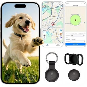 Fecisumkeji Traceur GPS pour chiens et chats, suivi en temps réel, application Bluetooth Ios, batterie d'un an, matériau plastique - Product Image 1