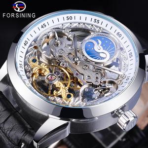 Forsining Moon Phase-reloj impermeable para hombre, automático, mecánico, venta al por mayor, <span class=keywords><strong>2021</strong></span> - Product Image 4
