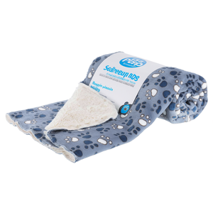 Couverture pour animaux de compagnie 150 x 100 cm bleu beige à motif de pattes, en polaire douce, pour lit de chien - Product Image 3