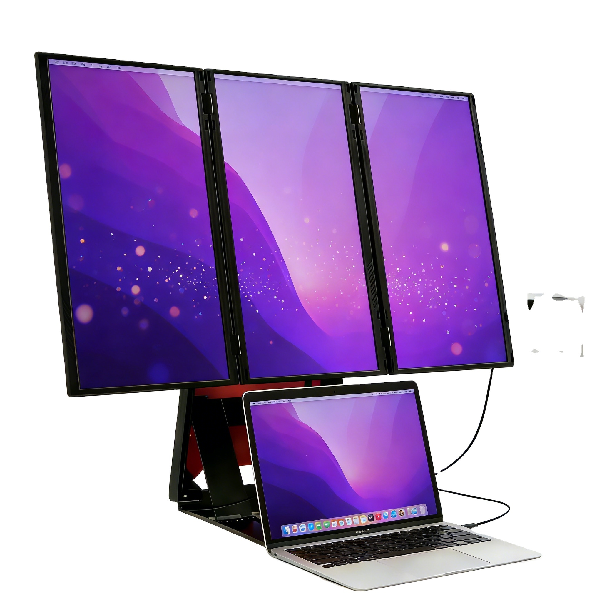 <strong>2026</strong> New 15.6 Inch IPS Triple Screen Extender <strong>1080P</strong> FHD Portable <strong>Laptop</strong> Quad Monitor Type C Single Cable Connection for Business