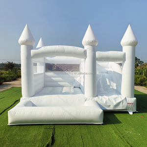 <span class=keywords><strong>Castillo</strong></span> Inflable Blanco de PVC para Bodas, Alquiler Comercial, con Tobogán, Fácil de Instalar, para Alquiler - Product Image 1
