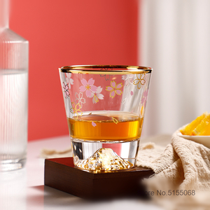 2024 INS Hot Aesthetic Cherry 3D Fuji Mountain Wine Glass Vaso de whisky para mujer Taza de café de cristal - Product Image 2