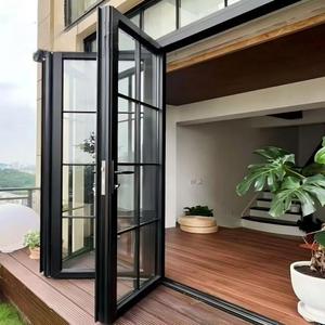 Commande en gros de portes pliantes doubles externes à prix réduit, portes pliantes en verre en alliage d'aluminium - Product Image 1