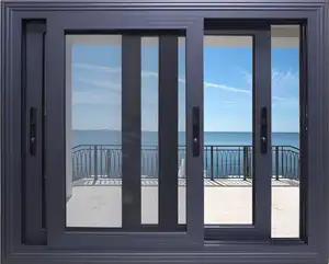 Soundproof Vertical Accordion Sliding Glass Windows And Doors Thermal Break Aluminum Bi Folding Window