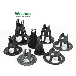 Factory Wholesale 1"-3 5/8" 25mm-90mm Round Plastic Rebar Base Chairs Flat Base Rebar Chairs Plastic Rebar Chair Spacers