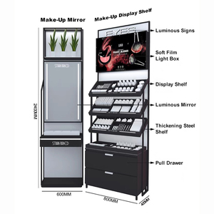 Cửa hàng bán lẻ mỹ phẩm hiển thị kệ lưu trữ thiết kế sản phẩm làm đẹp trang điểm Wall Mount tủ trưng bày - Product Image 2