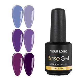 OEM 15 ML Free Sample Private Label 2-in-1 UV Gel Polish 8 Colors <b>Rubber</b> Base Gel Nail Polish with Custom Logo for Salon - Product Image 1
